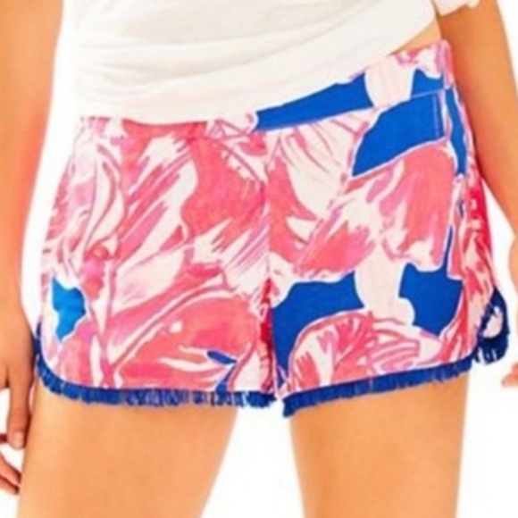 Lilly Pulitzer Cocoa Short Tiki Pink Beach Bliss Shorts NWT Large - Picture 1 of 11